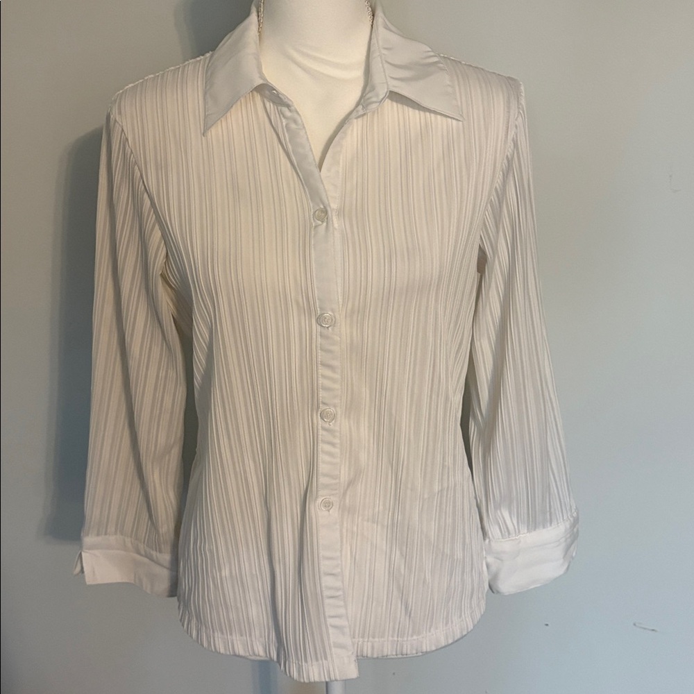 White collared Button Up size medium - image 1